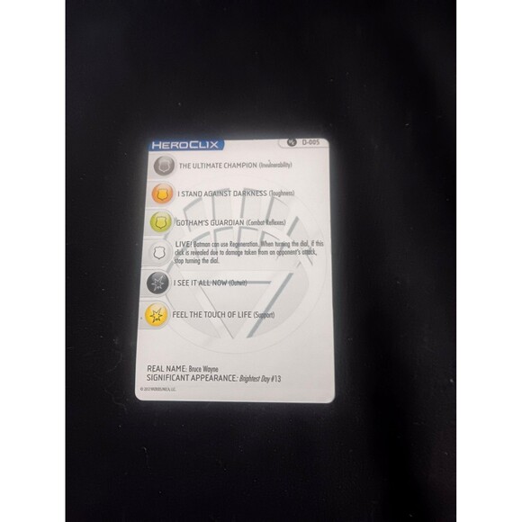 Heroclix Convention Exclusive D-005 White Lantern Batman With Card 2012 - Picture 6 of 8